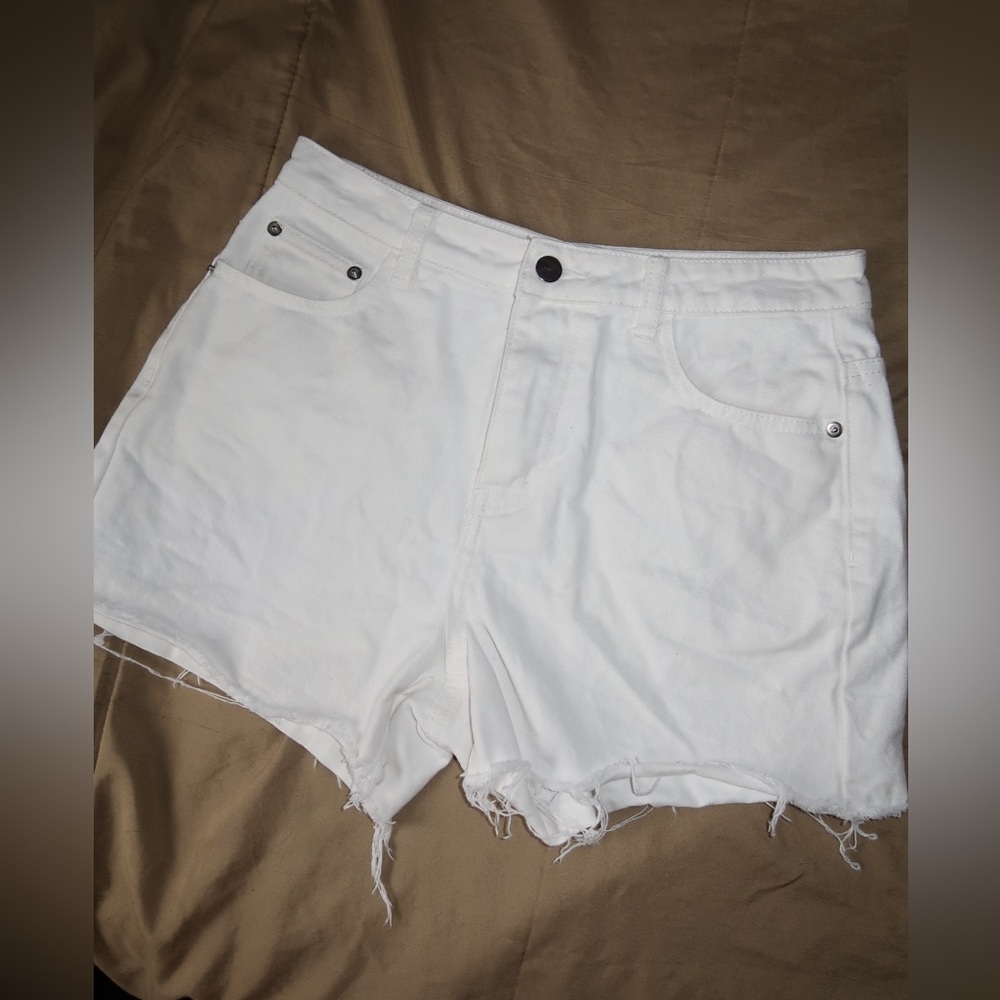 Princess Polly Women's White Denim Shorts